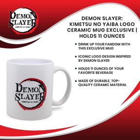 Demon Slayer: Kimetsu no Yaiba Logo Ceramic Mug Exclusive | Holds 11 Ounces