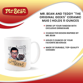 Mr. Bean and Teddy "The Original Geeks" Ceramic Mug | Holds 11 Ounces