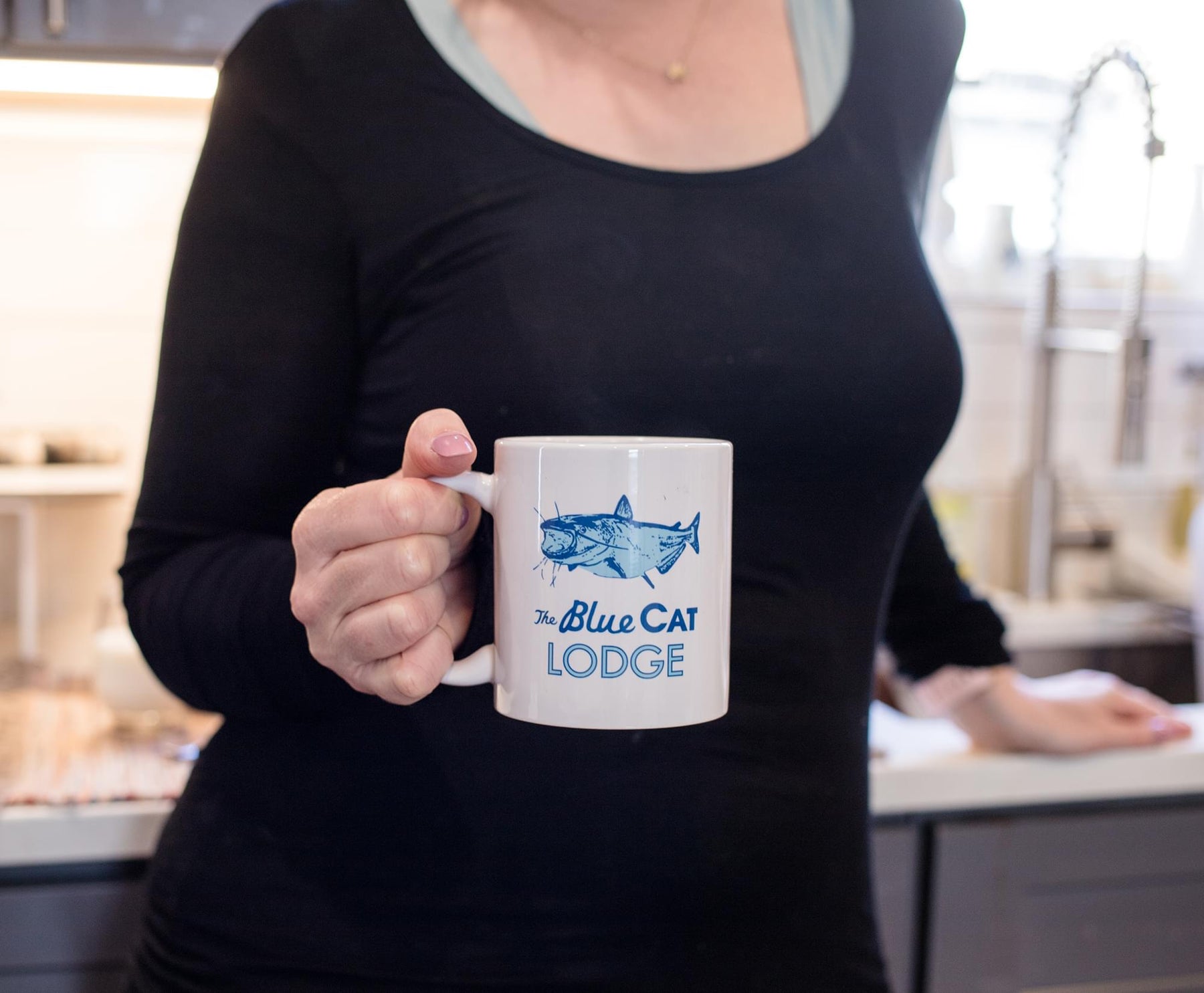 Ozark Blue Cat Lodge Ceramic Mug | Holds 11 Ounces