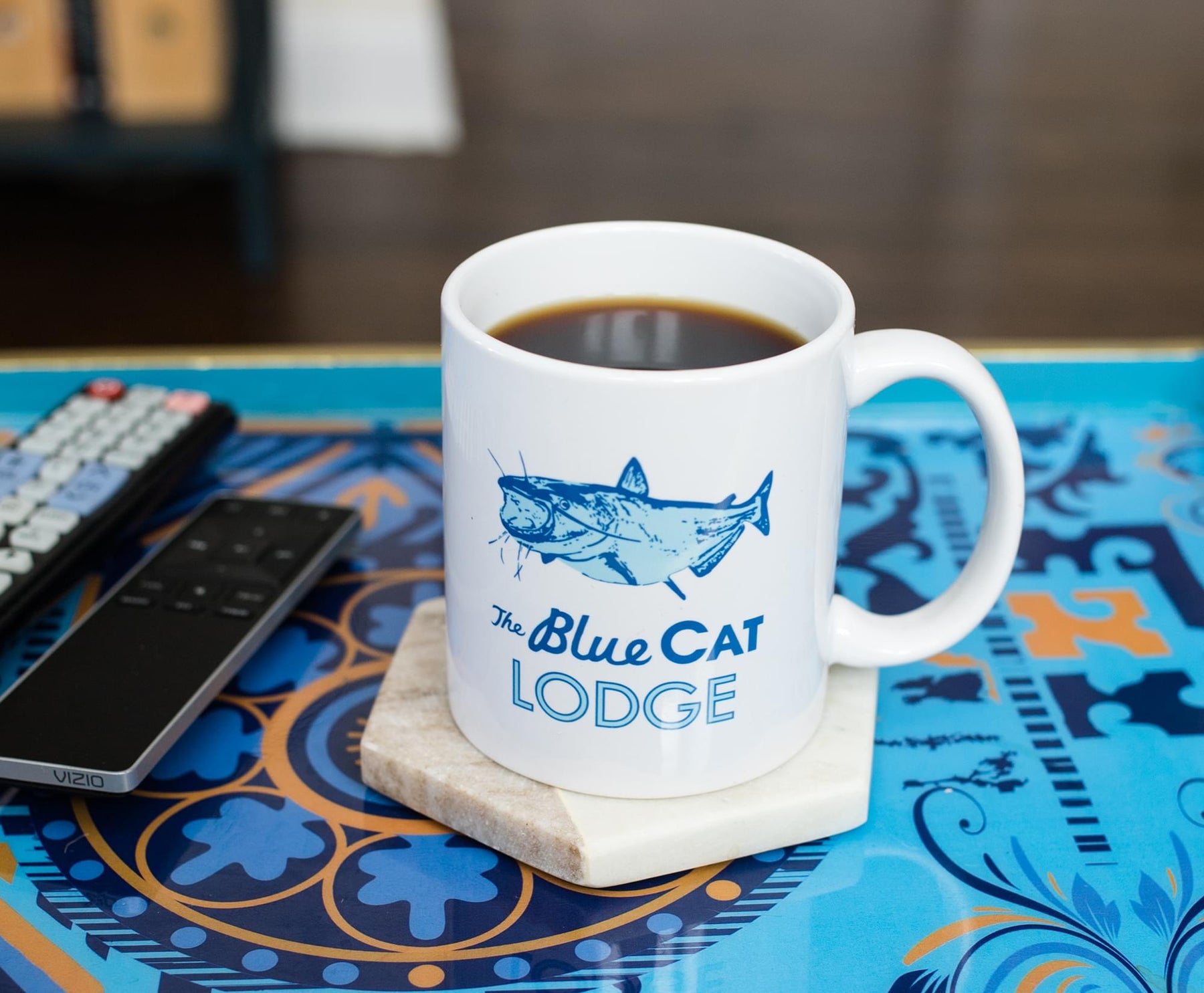 Ozark Blue Cat Lodge Ceramic Mug | Holds 11 Ounces