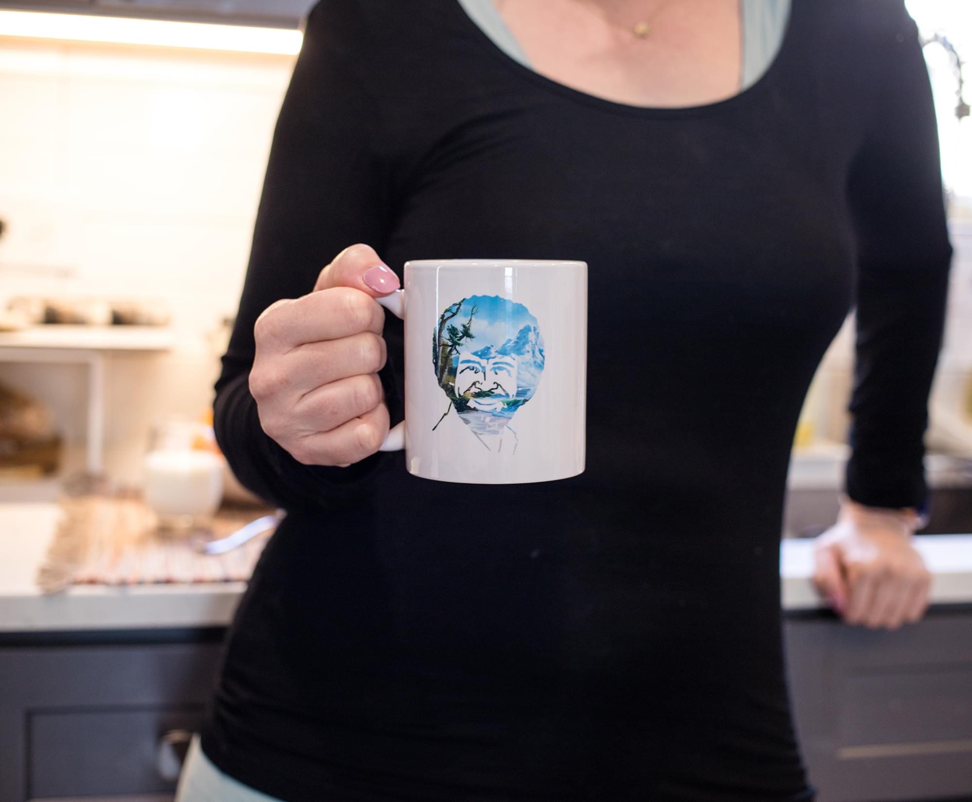 Bob Ross Portrait Ceramic Mug | Holds 11 Ounces
