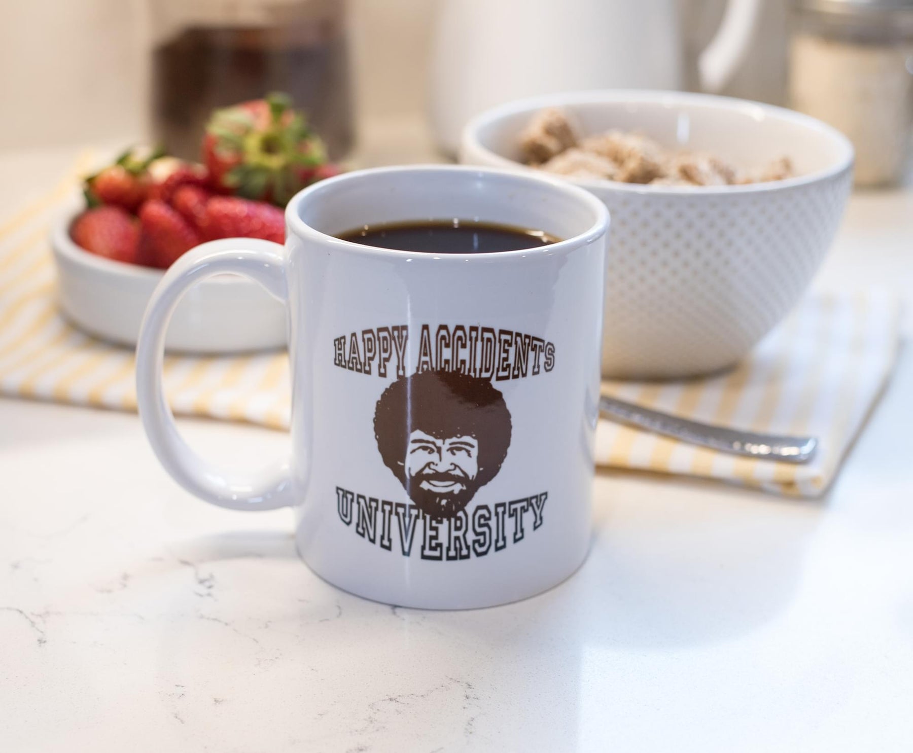 Bob Ross "Happy Accidents University" Ceramic Mug | Holds 11 Ounces