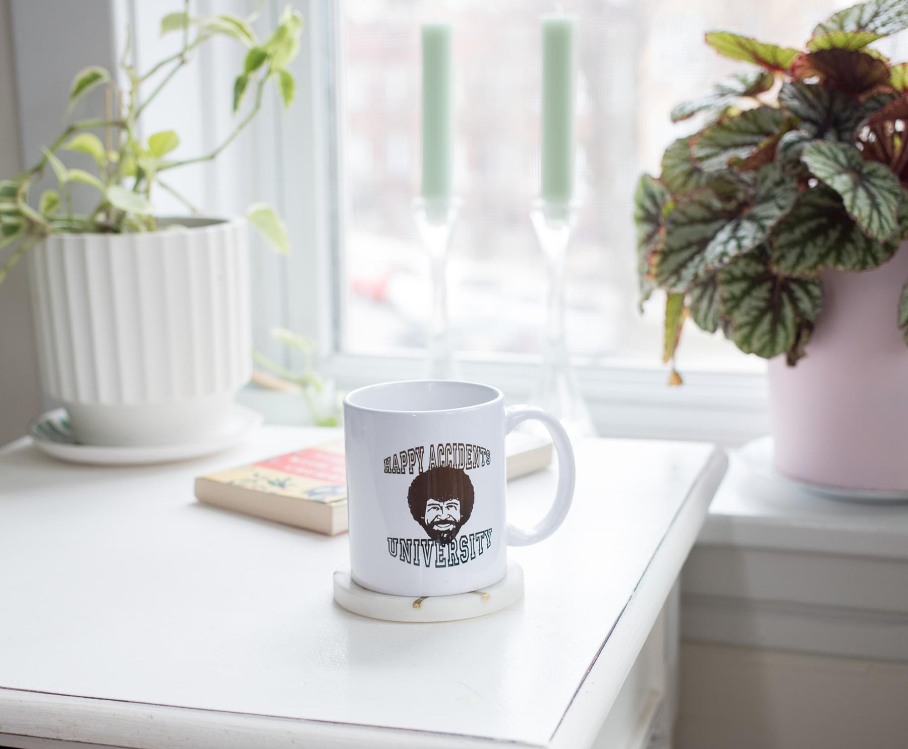 Bob Ross "Happy Accidents University" Ceramic Mug | Holds 11 Ounces