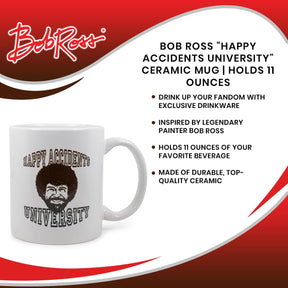 Bob Ross "Happy Accidents University" Ceramic Mug | Holds 11 Ounces