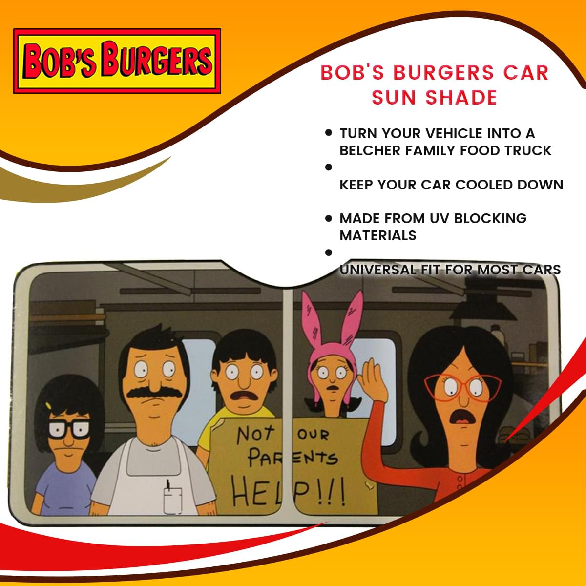 Bob's Burgers Car Sun Shade