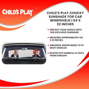 Child's Play Chucky Sunshade for Car Windshield | 64 x 32 Inches