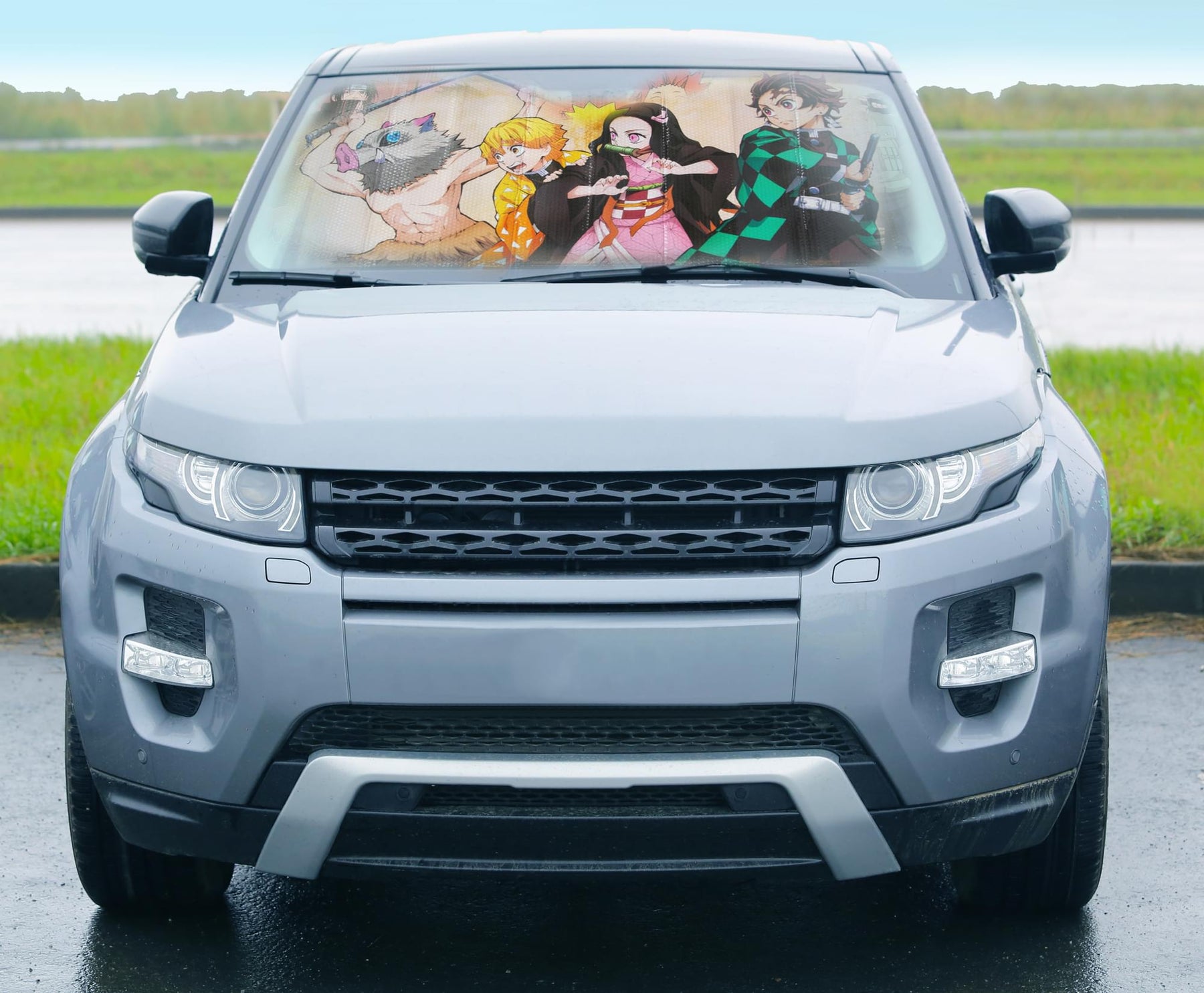 Demon Slayer Characters Accordion Sunshade for Car Windshield | 64 x 32 Inches