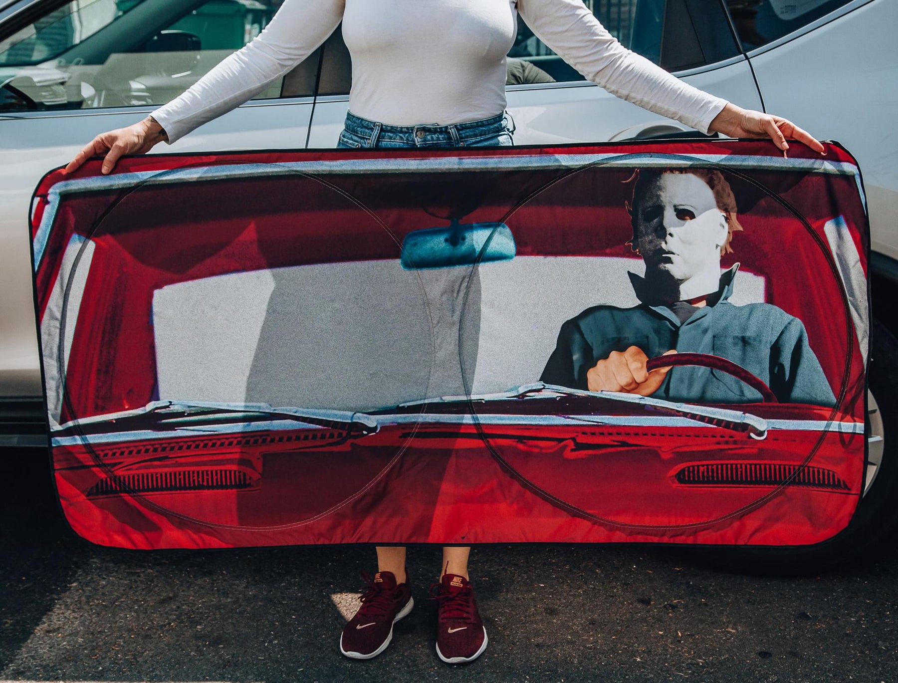 Halloween Michael Myers Sunshade for Car Windshield | 64 x 32 Inches