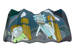 Rick and Morty Space Cruiser Flipping the Bird Auto Sunshade