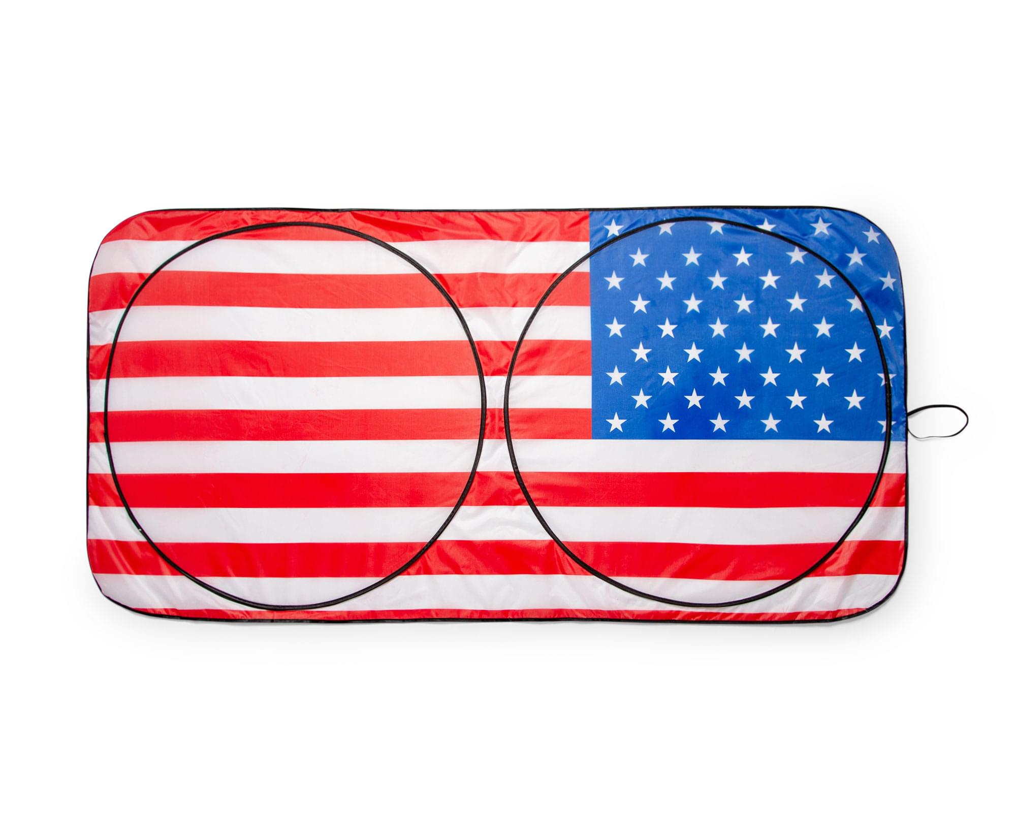 American Flag Sunshade for Car Windshield | 64 x 32 Inches