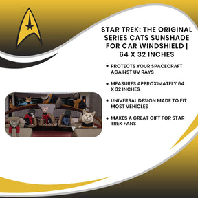 Star Trek: The Next Generation Cats Sunshade for Car Windshield | 64 x 32 Inches