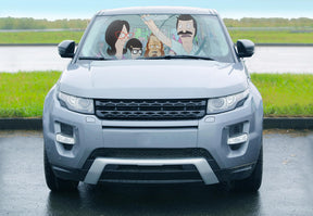 Bob's Burgers Belcher Family Sunshade for Car Windshield | 64 x 32 Inches