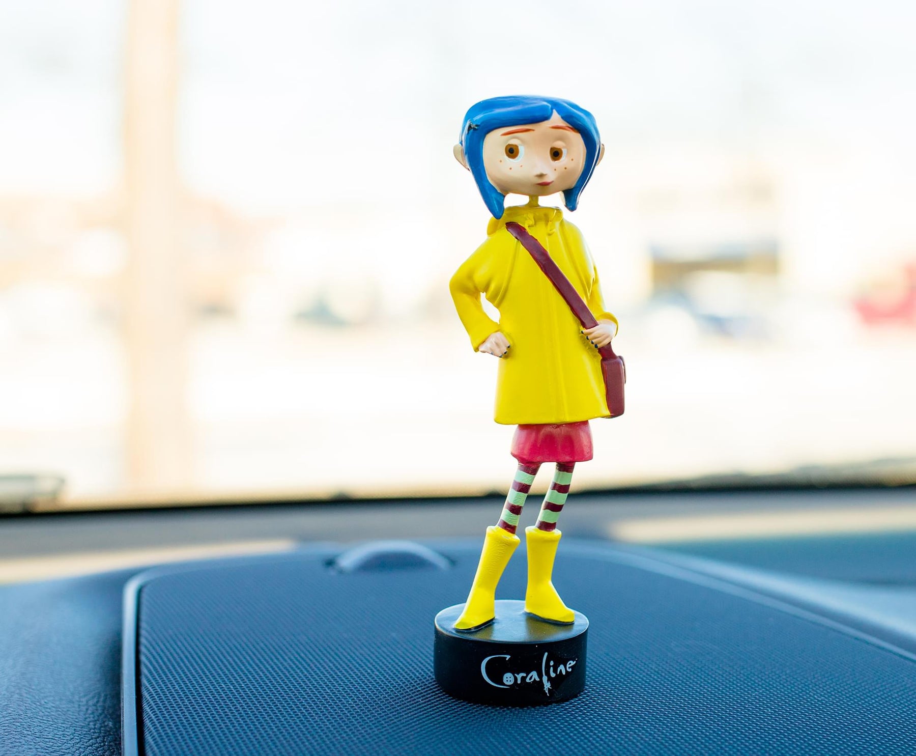 Coraline in Rain Coat PVC Bobble Figure | 5 Inches Tall