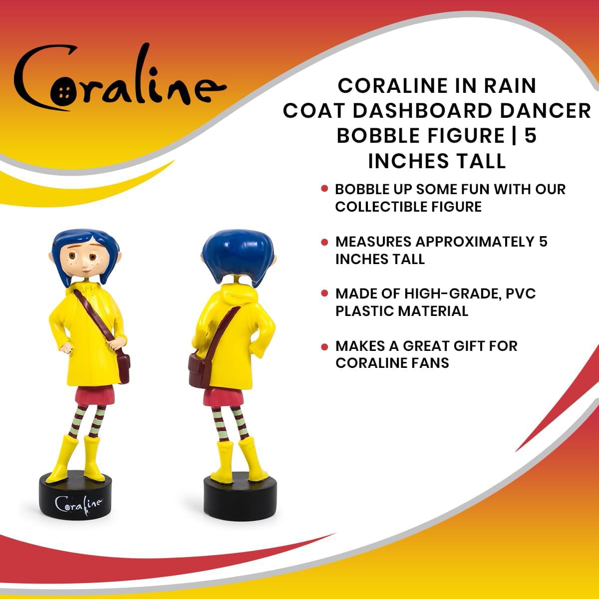 Coraline in Rain Coat PVC Bobble Figure | 5 Inches Tall