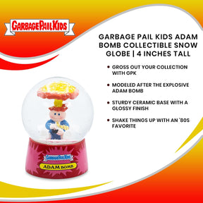 Garbage Pail Kids Adam Bomb Collectible Snow Globe | 4 Inches Tall