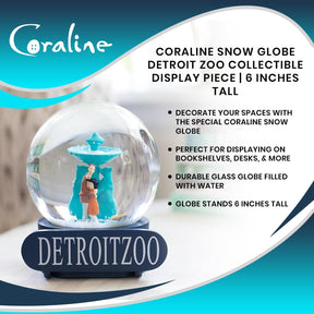 Coraline Snow Globe Detroit Zoo Collectible Display Piece | 6 Inches Tall