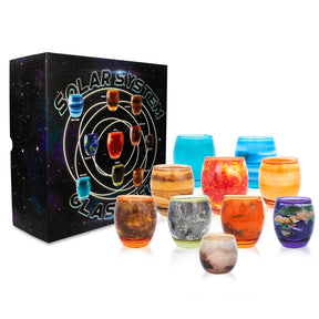 Solar System Planetary Glasses Set of 10 | Each Holds 4-10 Ounces