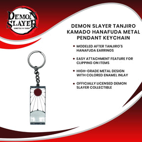 Demon Slayer Tanjiro Kamado Hanafuda Metal Pendant Keychain