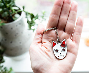 Demon Slayer Tanjiro Kamado Fox Mask Enamel Pendant Keychain