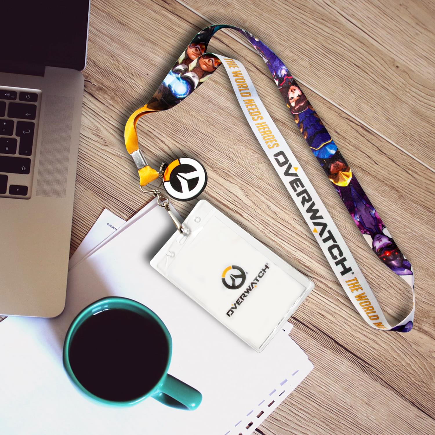 OFFICIAL Overwatch Lanyard | Feat. D. Va & More | Includes ID Holder & Logo Coin