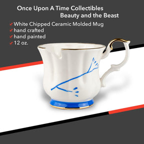 Once Upon A Time Collectibles | White Chipped Ceramic Molded Mug | 12oz