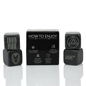 Iron Man Collectible | Marvel Cold Stones Set | Iron Man Granite Beverage Cubes