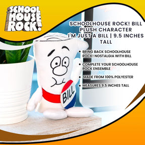 Schoolhouse Rock! Bill Plush Character | I'm Just A Bill | 9.5 Inches Tall
