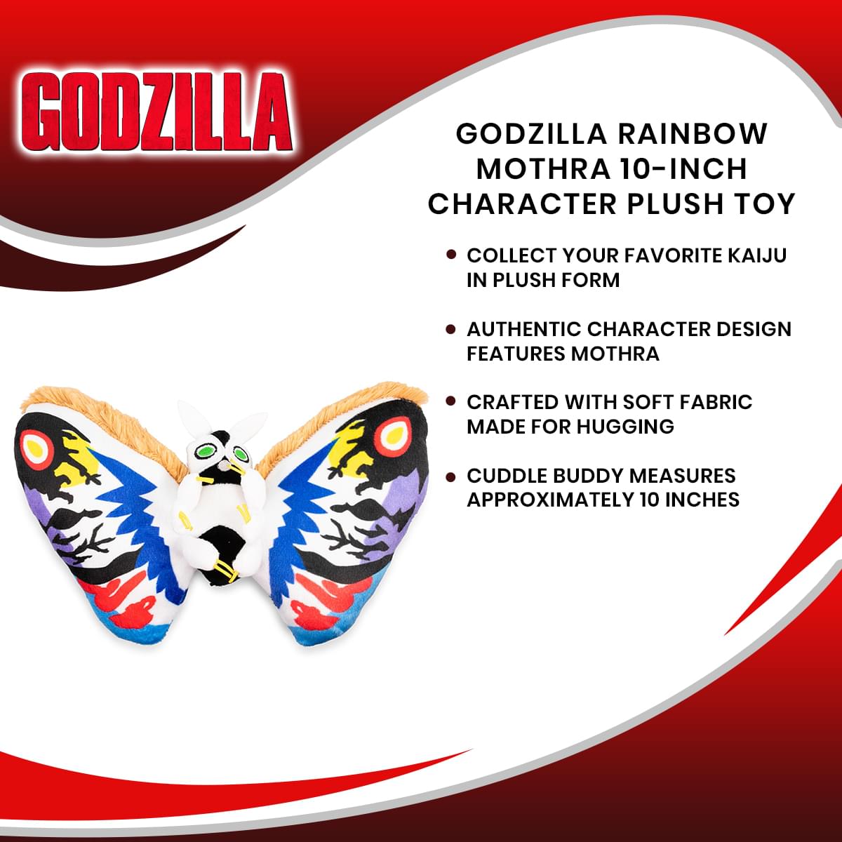 Godzilla Rainbow Mothra 10-Inch Character Plush Toy