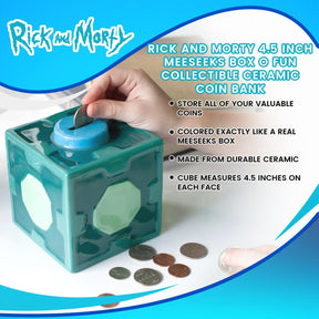 Rick and Morty 4.5 Inch Meeseeks Box O Fun Collectible Ceramic Coin Bank