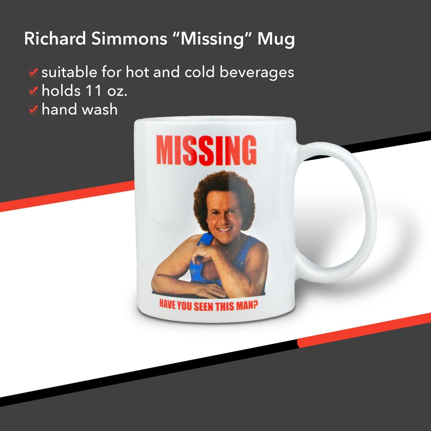 Richard Simmons Costume | Richard Simmons Have You Seen This Man Mug | 11 Ounces
