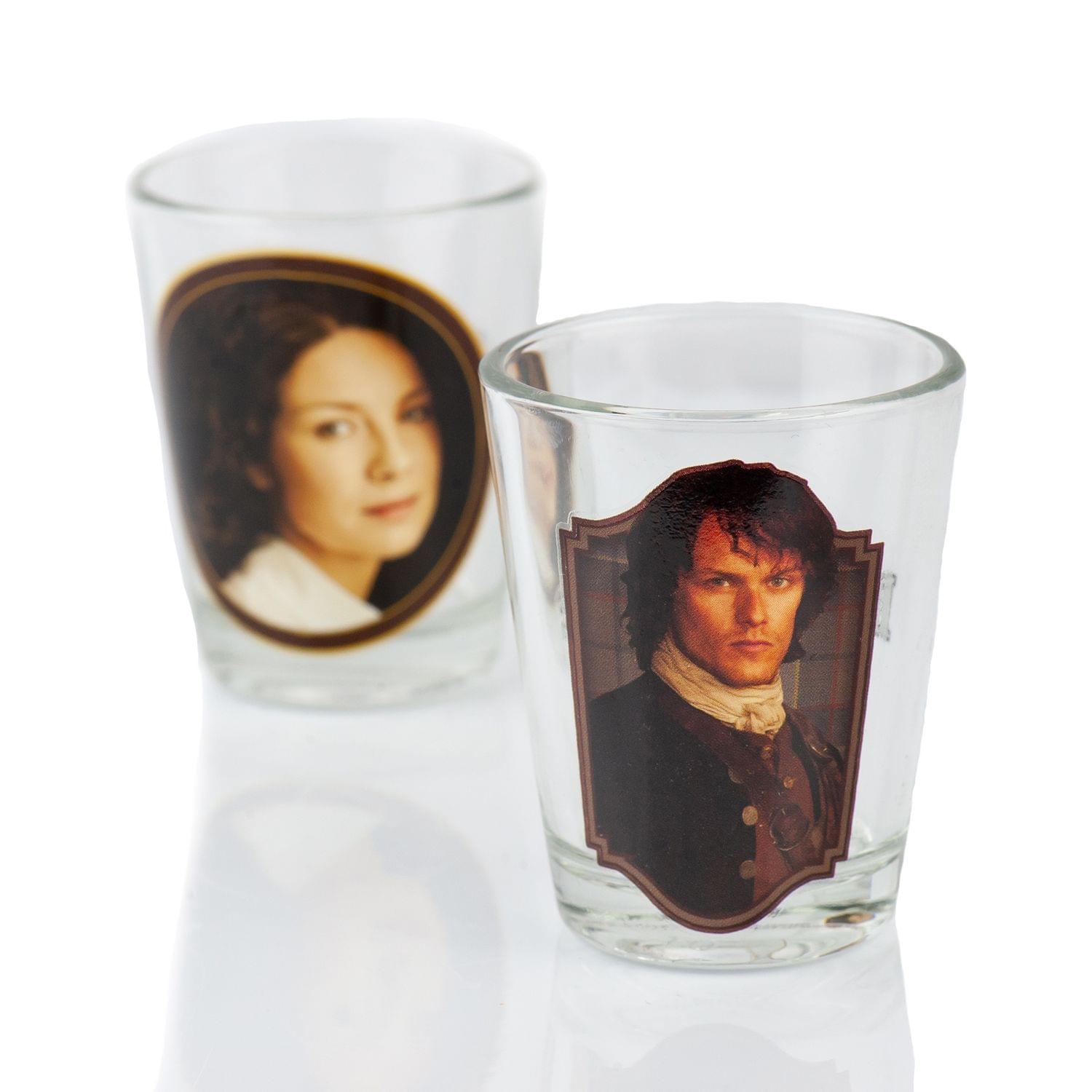 Outlander Collectibles Jamie and Claire Fraser Shot Glasses | Collectors Edition