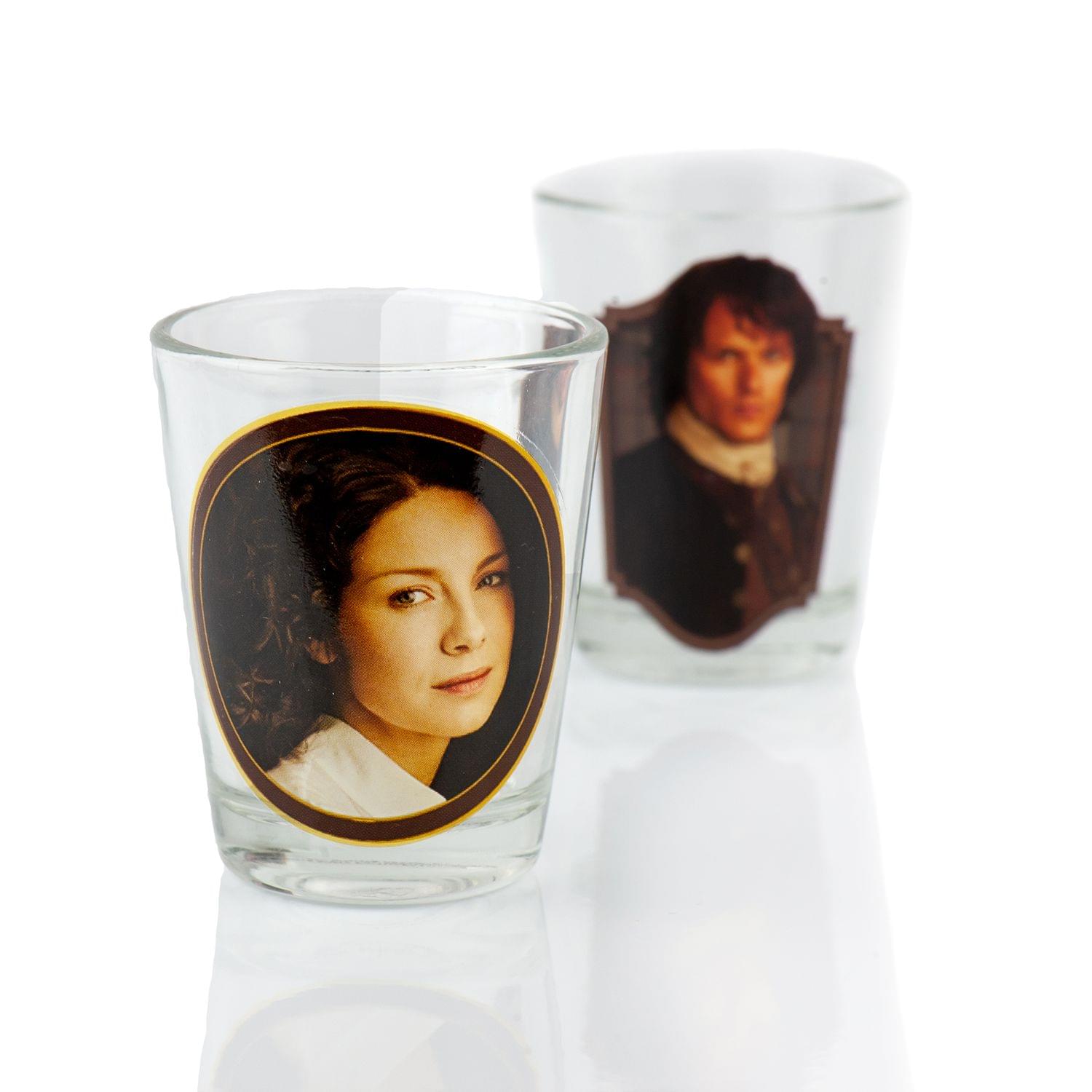 Outlander Collectibles Jamie and Claire Fraser Shot Glasses | Collectors Edition