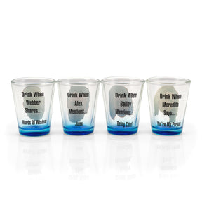 Greys Anatomy Drinking Game | Set Of 4 Character Shot Glasses | 2 Ounces Each