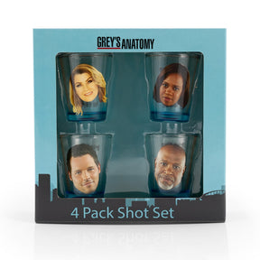 Greys Anatomy Drinking Game | Set Of 4 Character Shot Glasses | 2 Ounces Each