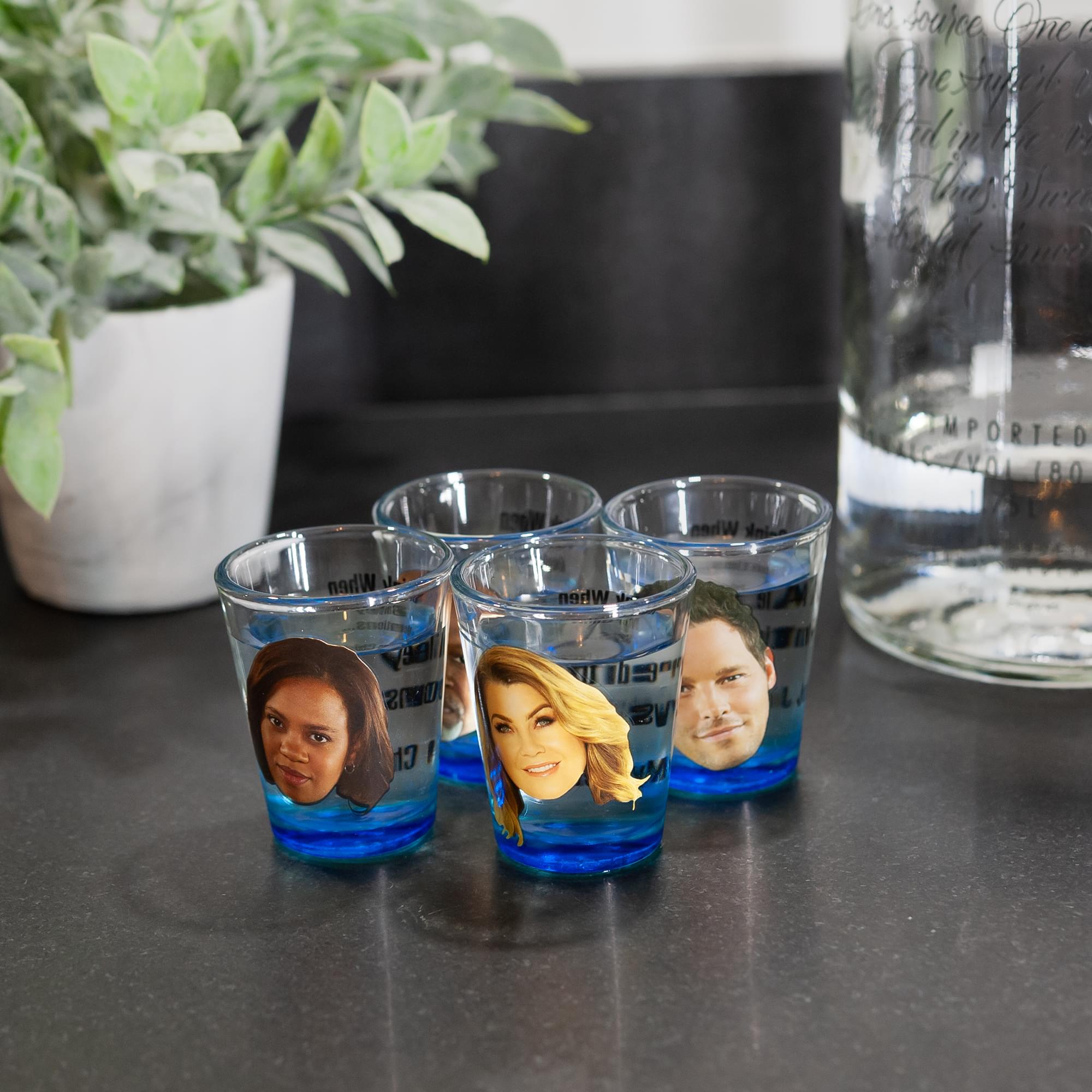 Greys Anatomy Drinking Game | Set Of 4 Character Shot Glasses | 2 Ounces Each