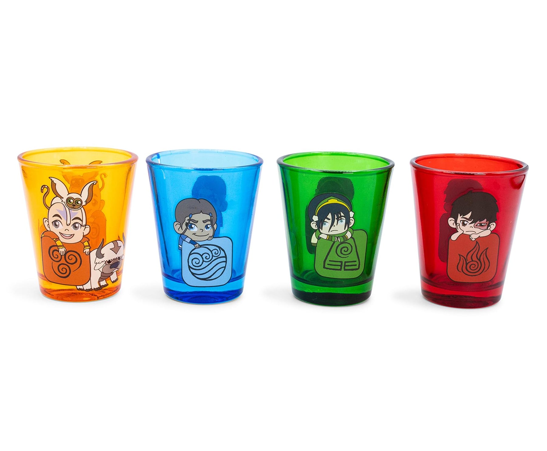 Avatar: The Last Airbender Chibi Characters 2-Ounce Shot Glasses | Set of 4