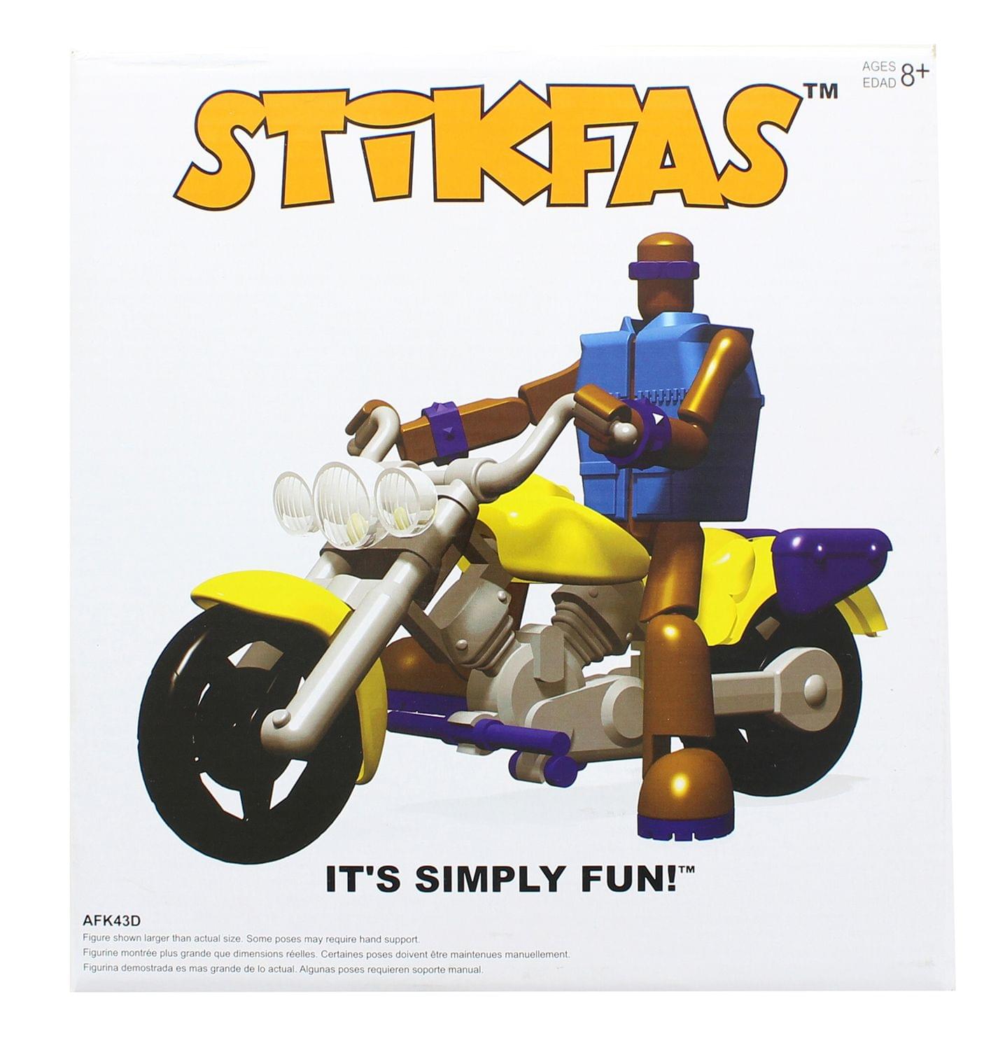 Stikfas 3 Inch Action Figure Kit - Alpha Male w/ Motorcycle