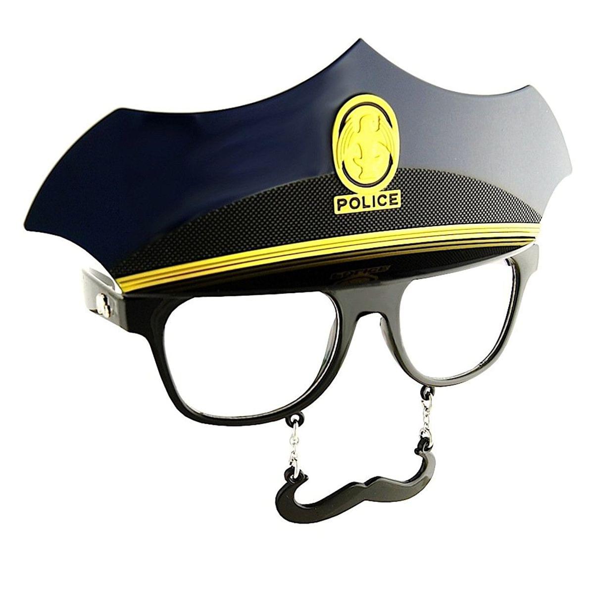 Sunstache Police Clear Costume Glasses