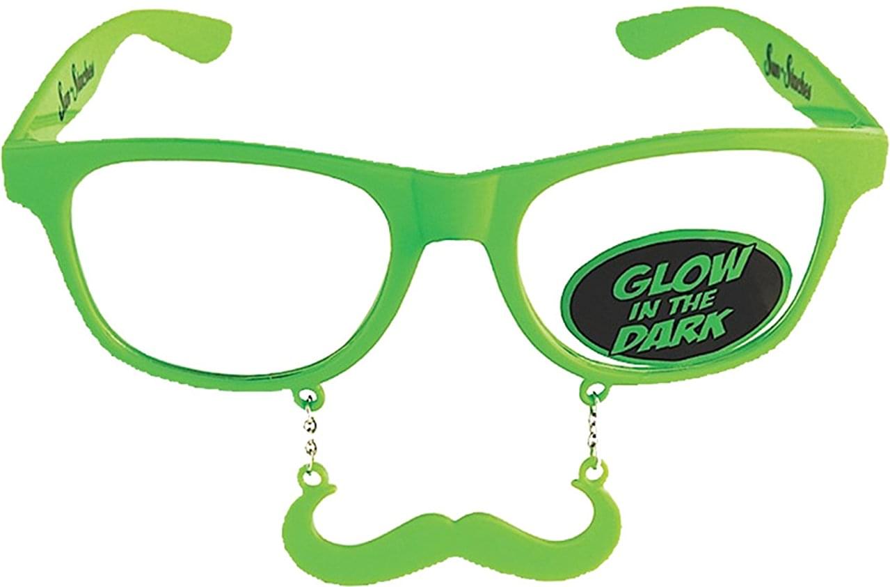 Sunstache Green Stache Clear Costume Glasses