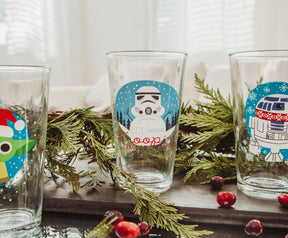 Star Wars Holiday Fun 16-Ounce Pint Glasses | Set of 4