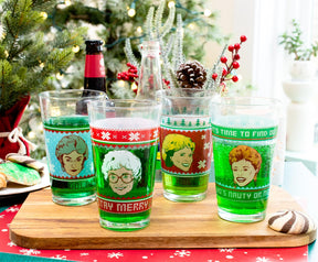 The Golden Girls Holiday Sweater 16-Ounce Pint Glasses | Set of 4