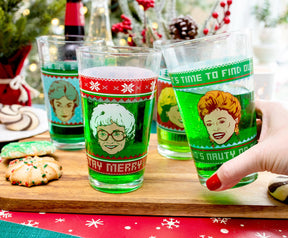 The Golden Girls Holiday Sweater 16-Ounce Pint Glasses | Set of 4