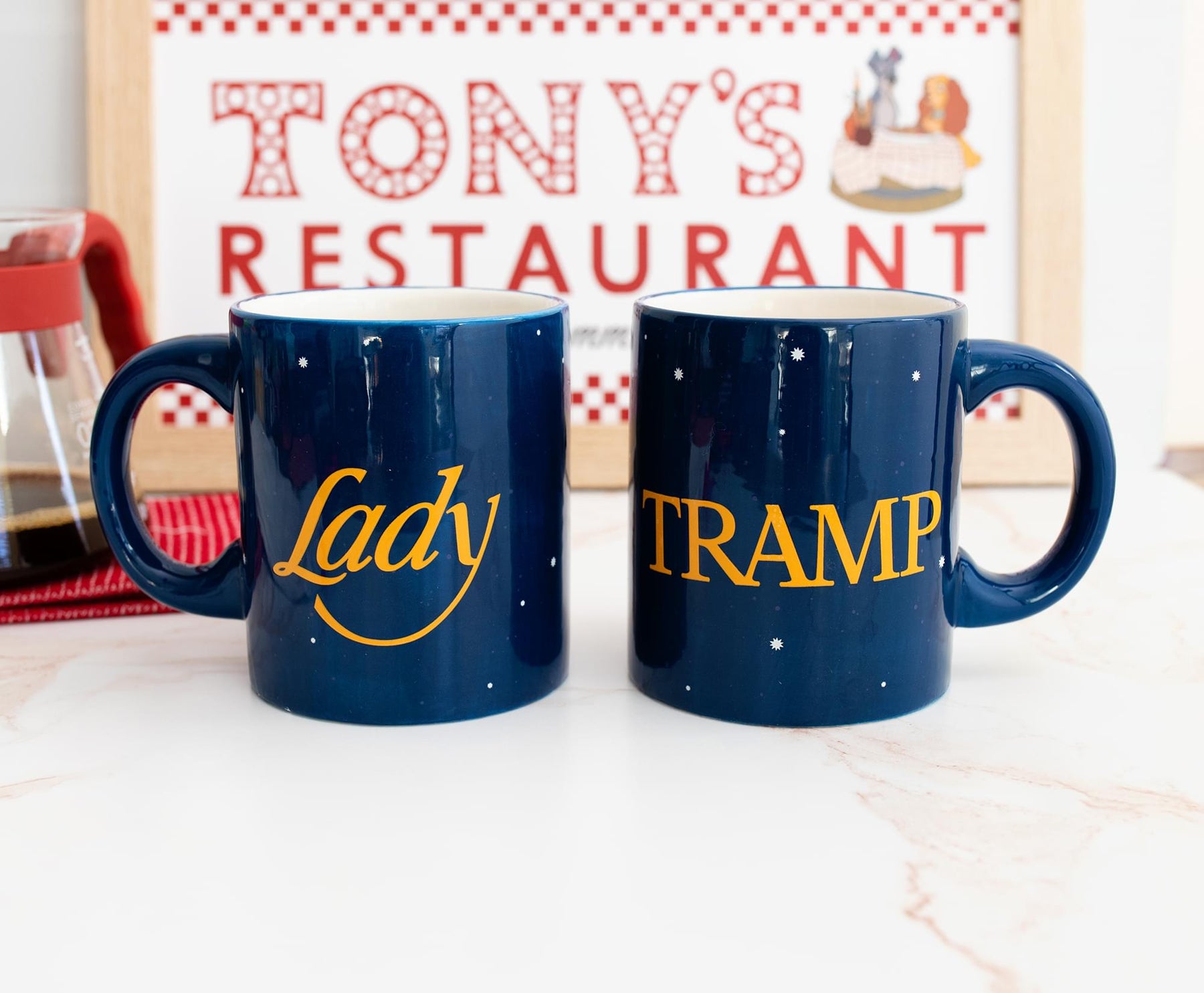 Disney Lady and the Tramp Starry Sky 20-Ounce Ceramic Mugs | Set of 2