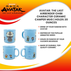 Avatar: The Last Airbender Chibi Character Ceramic Camper Mug | Holds 20 Ounces