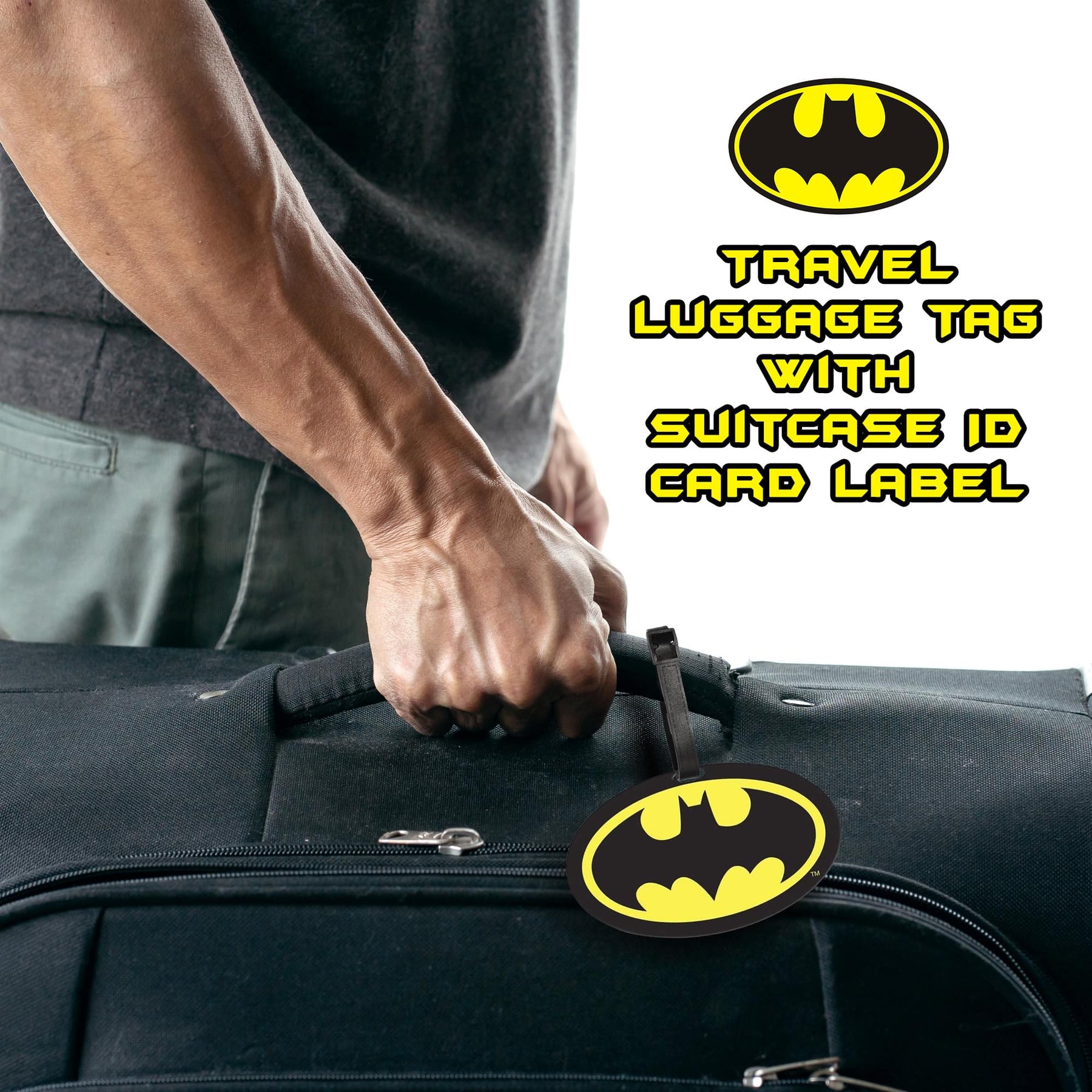 DC Comics Batman Logo Travel Luggage Tag With Suitcase ID Card Label