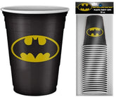 DC Comics Batman Logo 18-Ounce Disposable Plastic Party Cups | Set of 20