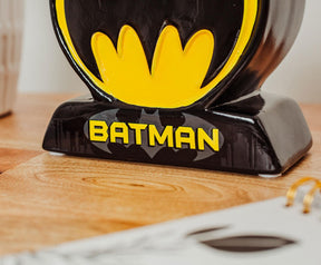 Batman Bat Logo 9-Inch Ceramic Planter With Artificial Succulent