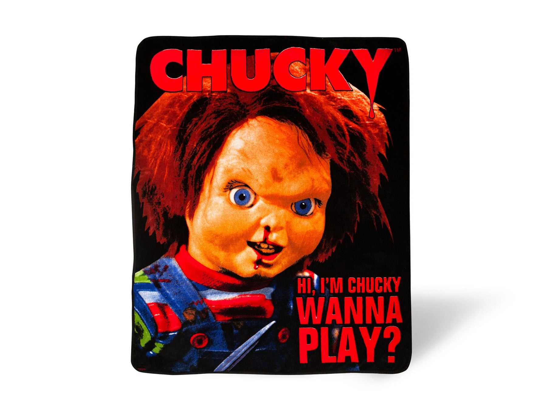 Child's Play Chucky "Wanna Play" Fleece Throw Blanket | 50 x 60 Inches