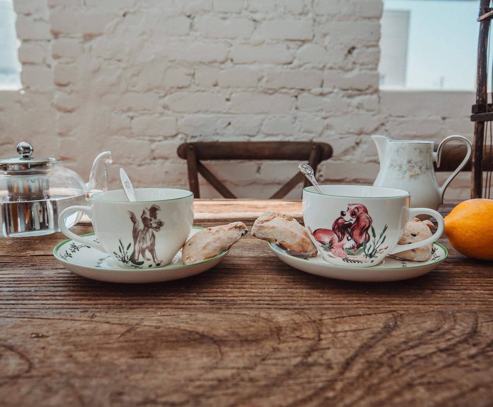 Disney Lady and the Tramp Bone China Teacup and Saucer | Set of 2