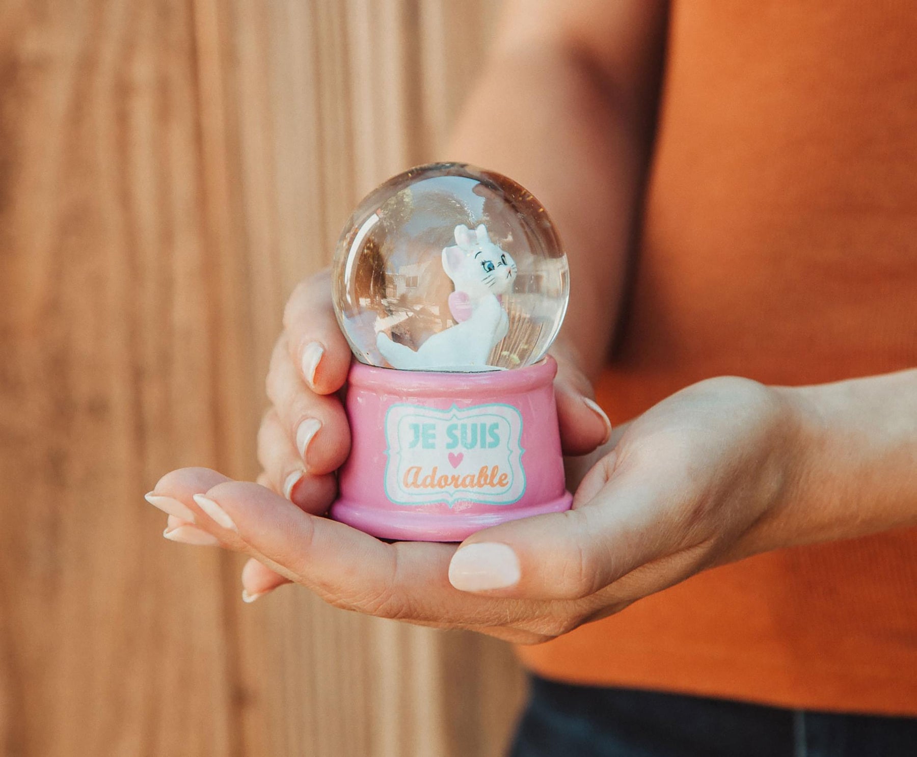 Disney Aristocats Marie "Je Suis Adorable" Light-Up Mini Snow Globe